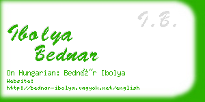 ibolya bednar business card